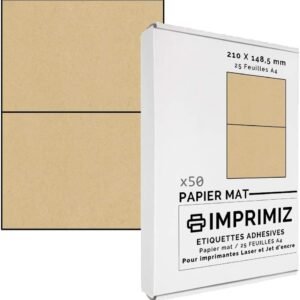 Caixa 50uds. Etiquetes Natural Kraft 148,5mm x 210mm